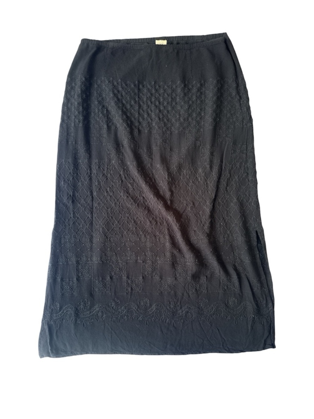 Black Embroidered Maxi Skirt - Women's Size Large